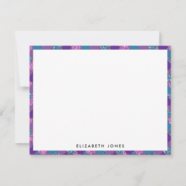 Carte De Correspondance Pink Purple Turquoise Parties scintillant Éclairag (Devant)