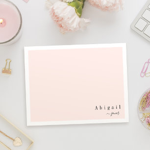 Carte De Correspondance Pink Simple Script Moderne papeterie personnalisée