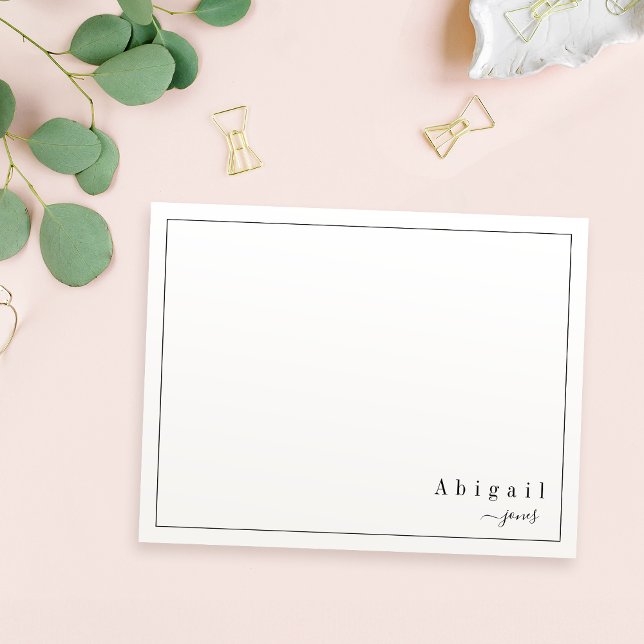 Carte De Correspondance Pink Simple Script Moderne papeterie personnalisée (Pink Simple Script Modern personalized Stationery Note Card)