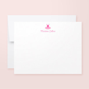 Carte De Correspondance Pink Sparkle Tutu Girls Papeterie personnalisée