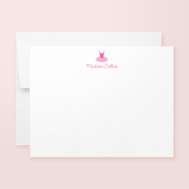 Carte De Correspondance Pink Sparkle Tutu Girls Papeterie personnalisée (Créateur téléchargé)