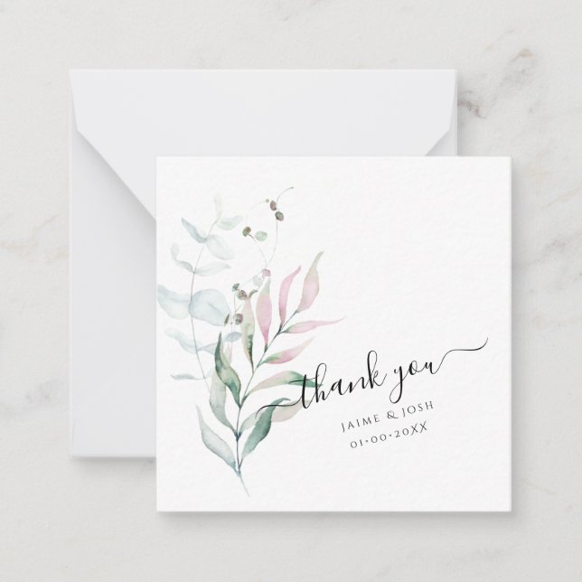 Carte De Correspondance PixDezines Aquarelle Gomme rose Eucalyptus (Devant)