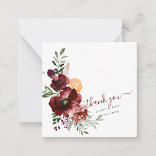 Carte De Correspondance PixDezines Aquarelle Marsala Rouge Automne Amour