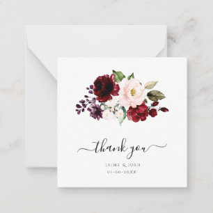Carte De Correspondance PixDezines Elegant Blush Bourgogne Aquarelle Roses