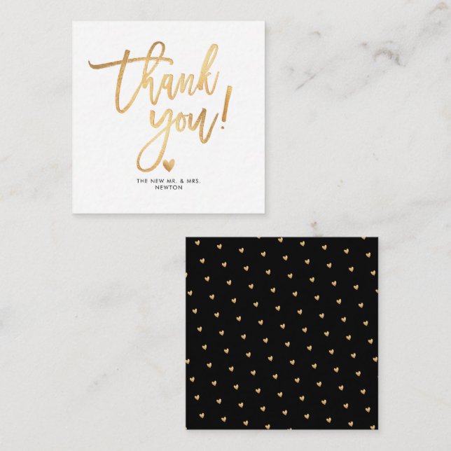 Carte De Correspondance PixDezines Faux Gold Brush Merci (Devant / Derrière)