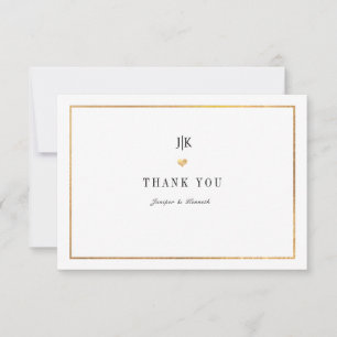 Carte De Correspondance PixDezines Faux Gold Classic Thank You Note Card