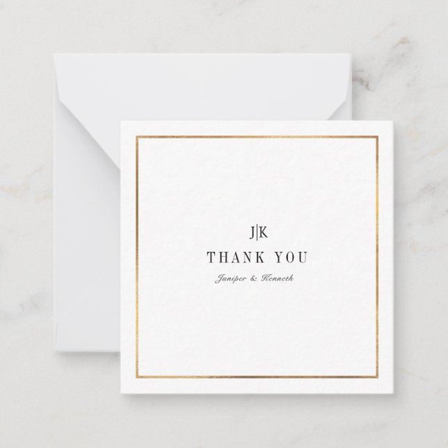 Carte De Correspondance PixDezines Faux Gold Classic Thank You Note Card (Devant)