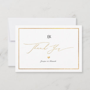 Carte De Correspondance PixDezines Faux Gold Classic Thank You Note Card