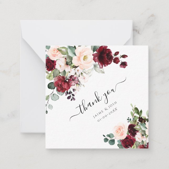 Carte De Correspondance PixDezines Fleurs Aquarelles Bourgogne (Devant)