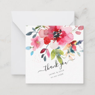 Carte De Correspondance PixDezines Fleurs Aquarelles Ombre Roses Rouges