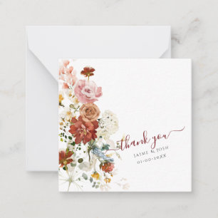 Carte De Correspondance PixDezines Fleurs de Jardin Rustiques Boho Automne