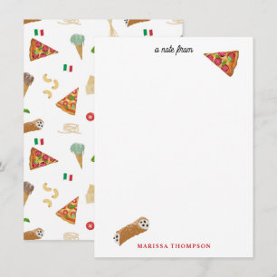 Carte De Correspondance Pizza italienne Pâtes Tiramisu Motif