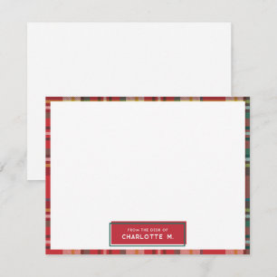 Carte De Correspondance Plaid Classic Colorful Nom de l'étudiant personnal