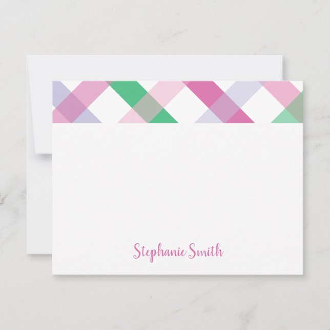 Carte De Correspondance Plaid personnalisé rose et pourpre (Devant)