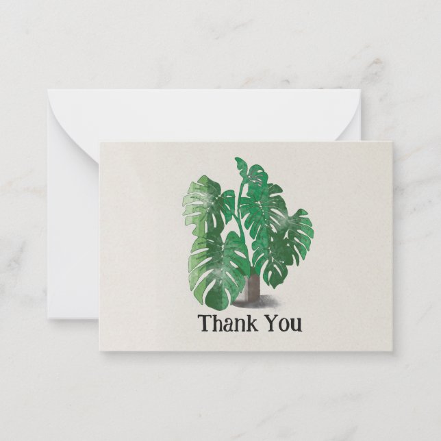 Carte De Correspondance Plante Merci aquarelle (Devant)