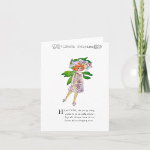 Carte de correspondance pliée vintage Flower Child