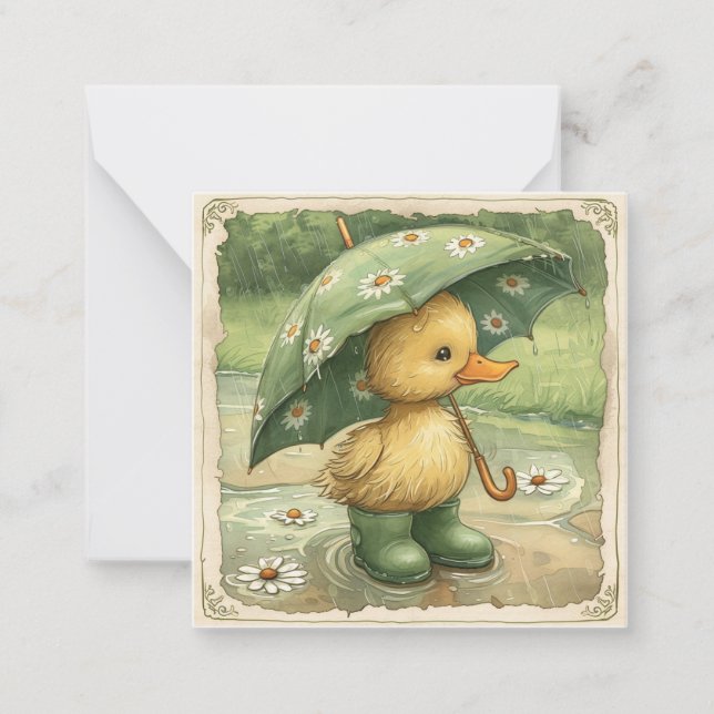 Carte De Correspondance Plonger dans le plaisir : Pluie de canard adorable (Devant)