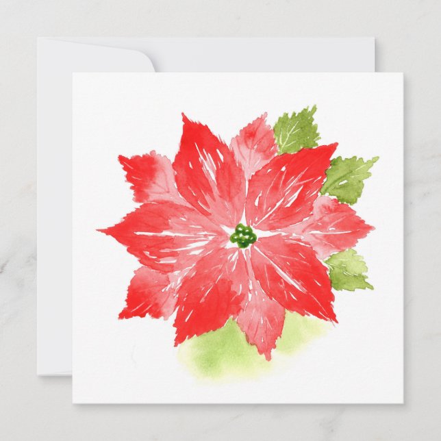 Carte De Correspondance Poinsettia aquarelle (Devant)