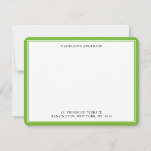Carte De Correspondance Poire professionnel vert double bordure plat