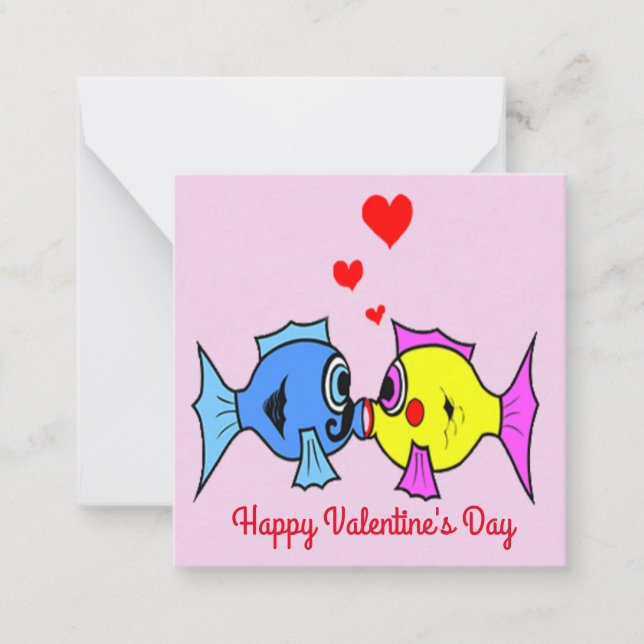 Carte De Correspondance Poisson Amoureux | Saint-Valentin (Devant)