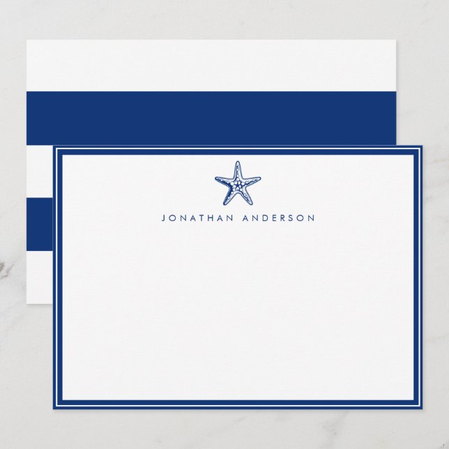 Carte De Correspondance Poisson étoilé de la marine (Devant / Derrière)