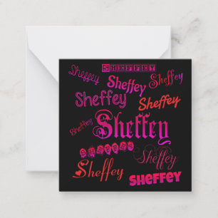 Carte De Correspondance Polices Sheffey - rose et rouge