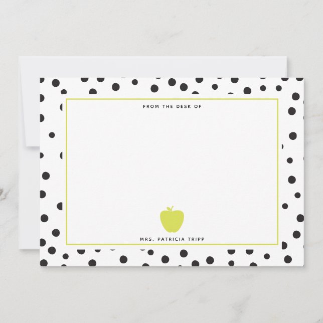 Carte De Correspondance Polka Dot Neon Enseignant (Devant)