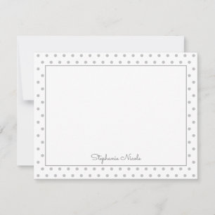 Carte De Correspondance Polka simple gris clair Personnalisé