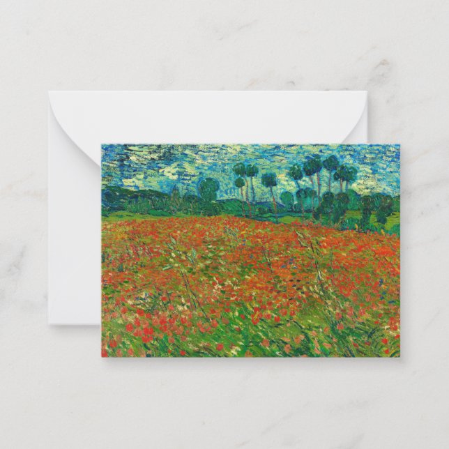 Carte De Correspondance Poppy Field by Vincent van Gogh (Devant)