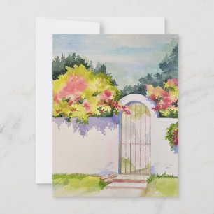 Carte De Correspondance Porte de jardin arquée aquarelle