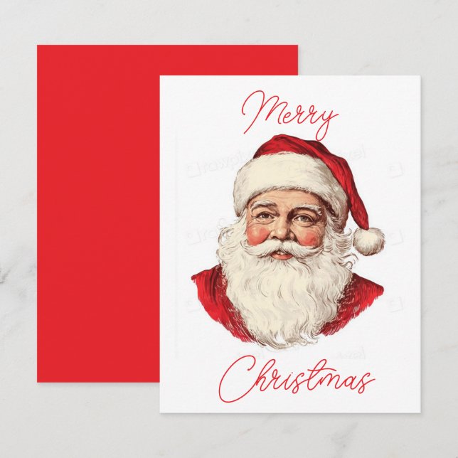 Carte De Correspondance Portrait du Père Noël (Devant / Derrière)