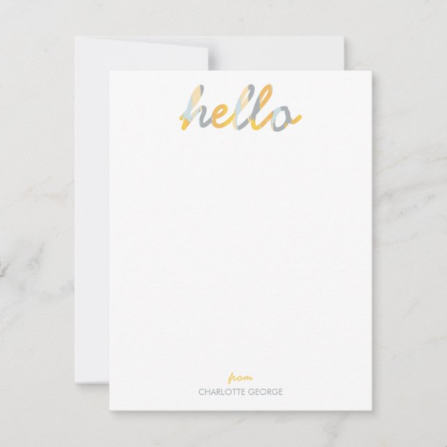 Carte De Correspondance Posh Peint Bonjour Papier personnel (Devant)