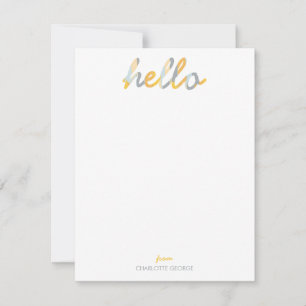 Carte De Correspondance Posh Peint Bonjour Papier personnel
