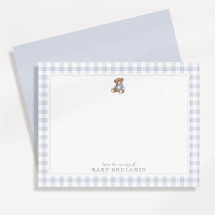 Carte de correspondance pour la nurserie Ourson Bl