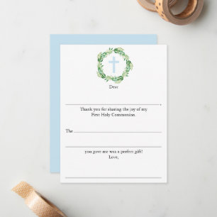 Carte De Correspondance Première communion des garçons, merci à remplir