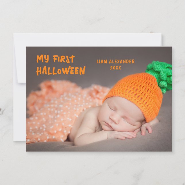 Carte De Correspondance Première photo de bébé d'Halloween (Devant)