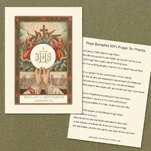 Carte De Correspondance Prière du pape Benoît XVI pour les prêtres