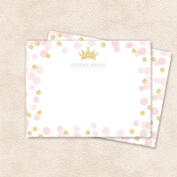 Princess Birthday Pink and Gold Dots Papeterie