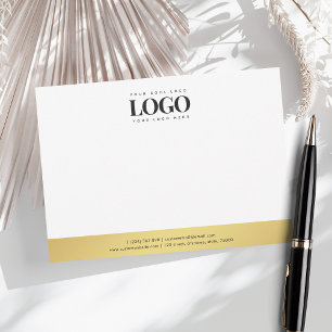 Carte De Correspondance Professionnel Logo Entreprise Blanc et Or