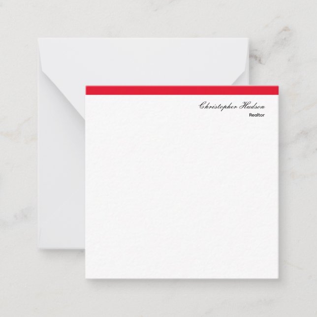 Carte De Correspondance Professionnel Simple Immobilier simple Rouge Blanc (Devant)