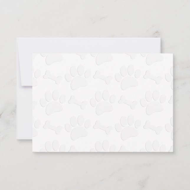 Carte De Correspondance Puppy Paw Prints and Bones Blank (Devant)