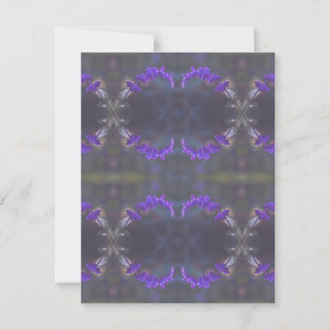 Carte De Correspondance Purple Floral Garden (Devant)