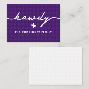 Carte De Correspondance Purple Howdy Houndstooth Texas