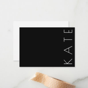 Carte De Correspondance Quatre lettres Noir Blanc Moderne Minimal Chic