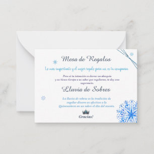 Carte De Correspondance Quinceañera Lluvia de Sobres Winter Wonderland