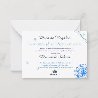 Carte De Correspondance Quinceañera Lluvia de Sobres Winter Wonderland