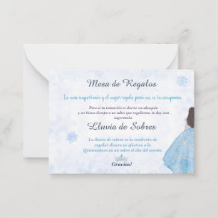 Carte De Correspondance Quinceañera Lluvia de Sobres Winter Wonderland