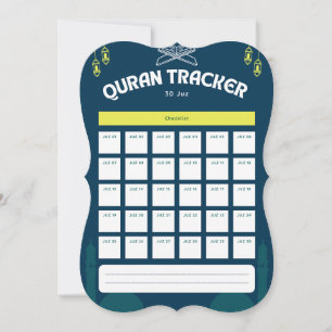 Carte De Correspondance Quran Tracker All 30 JUZ