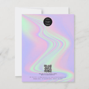 Carte De Correspondance Rainbow Holographic Business Logo Code QR