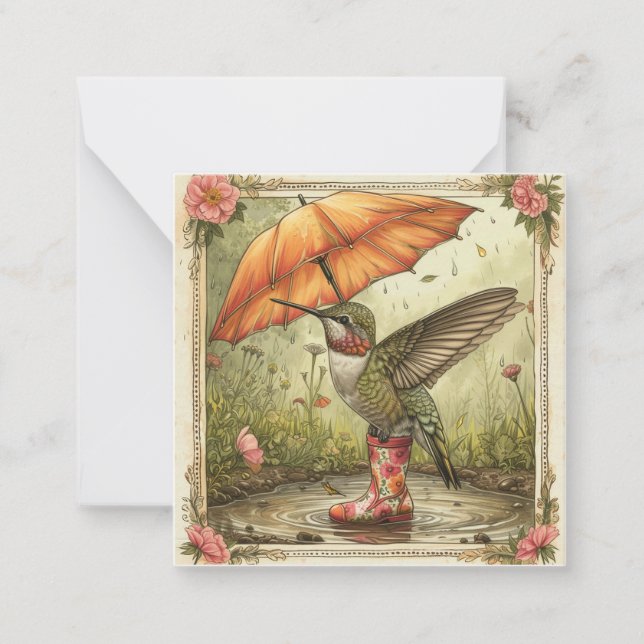 Carte De Correspondance Raindrops & Wives : Sweet Hummingbird (Devant)